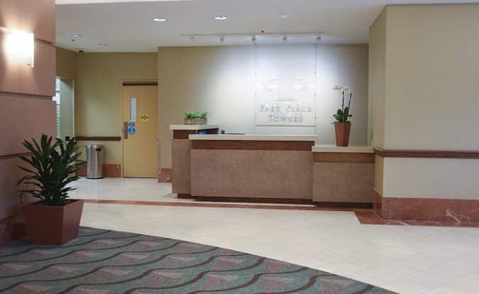Sectional view of Park Place Towers lobby showcasing amenities