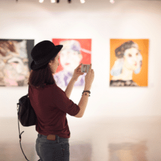 Woman Visiting Art Gallery