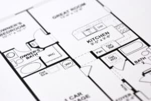 A top-down view of an apartment floor plan