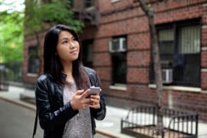 Young woman beginning her apartment search in the Hartford area